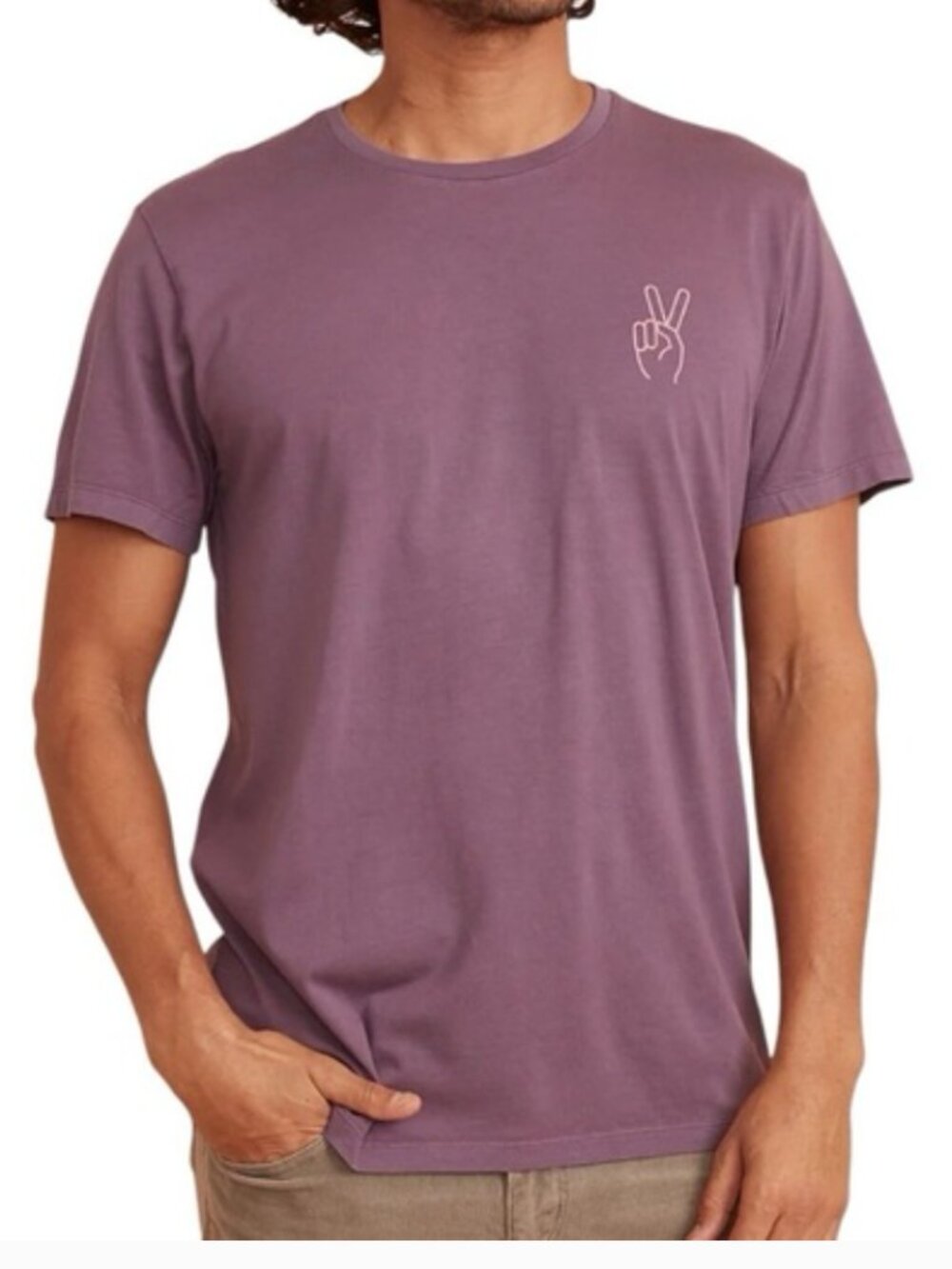 Marine Layer Purple Peace Signature Crew Tee Sz L